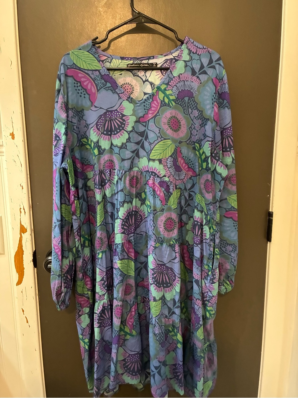 Gudrun Sjoden Blue Floral Long-Sleeve Dress